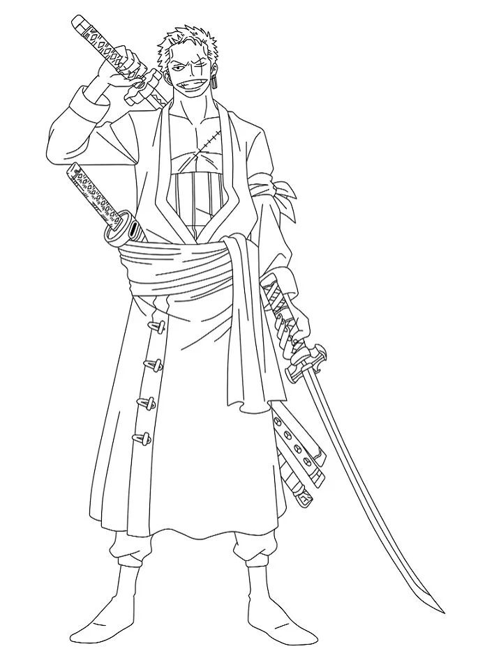 Çocuklar İçin Roronoa Zoro Boyama Sayfaları 