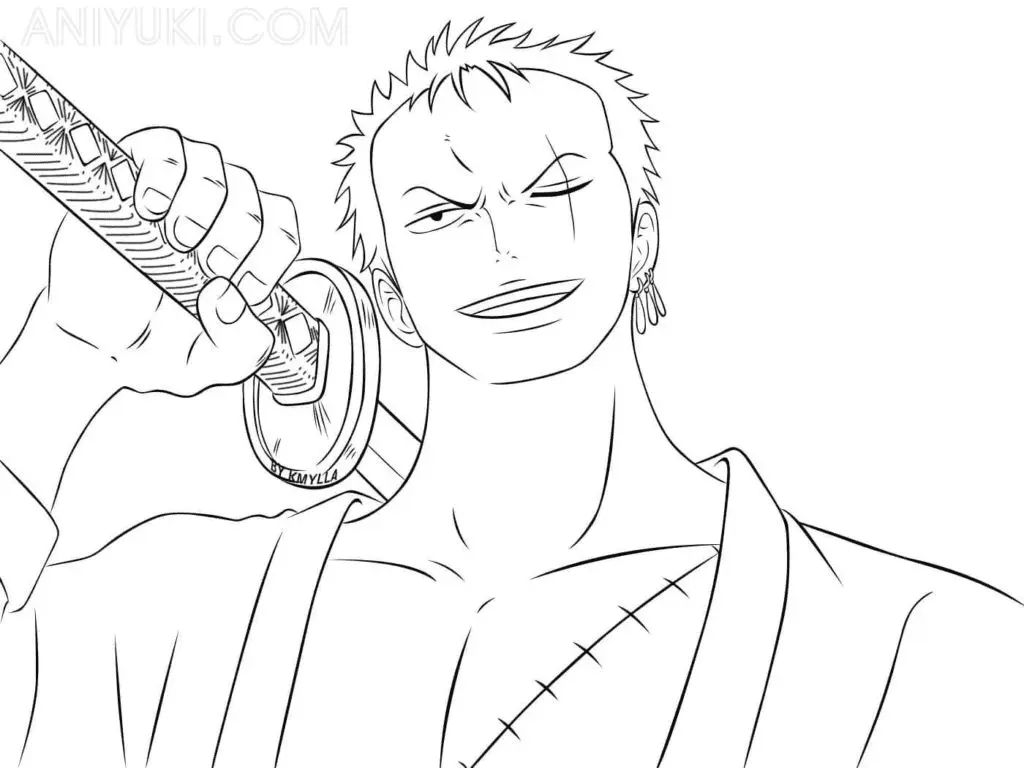 Çocuklar İçin Roronoa Zoro Boyama Sayfaları 