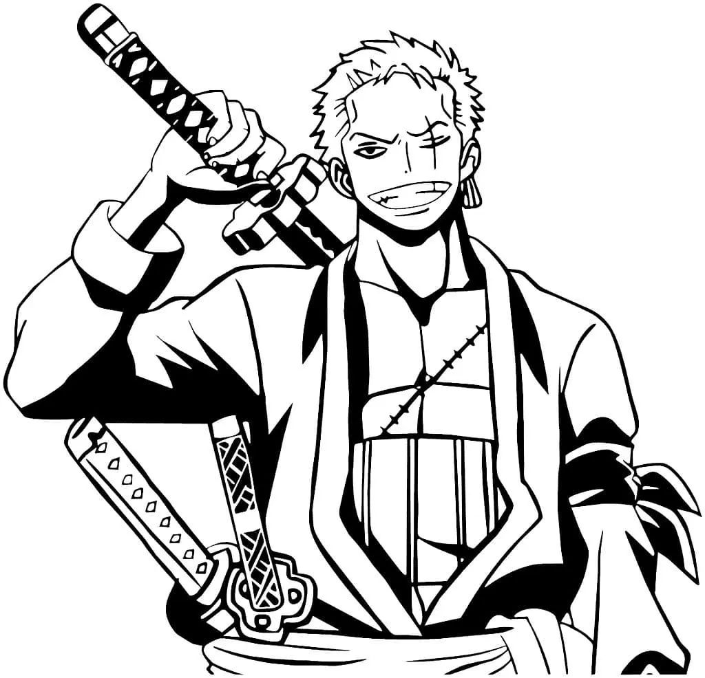 Çocuklar İçin Roronoa Zoro Boyama Sayfaları 