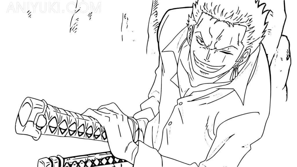 Çocuklar İçin Roronoa Zoro Boyama Sayfaları 