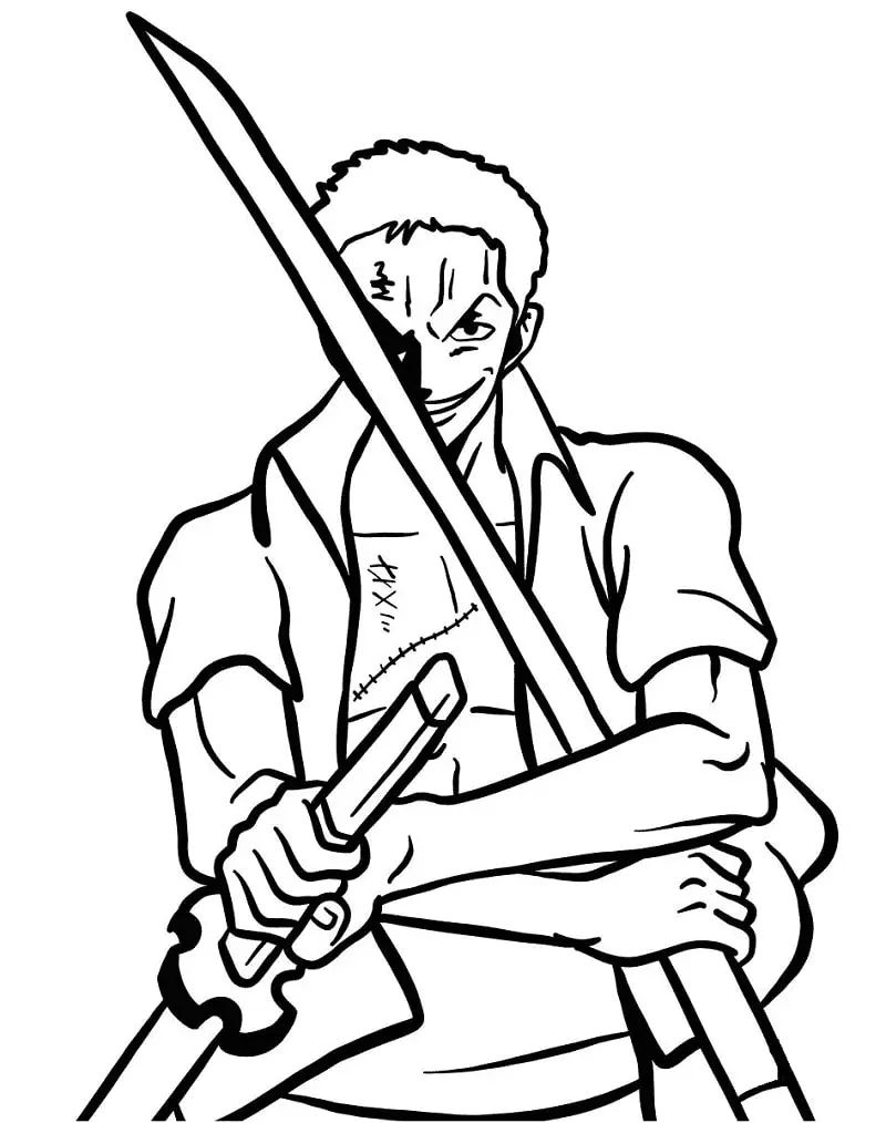 Çocuklar İçin Roronoa Zoro Boyama Sayfaları 