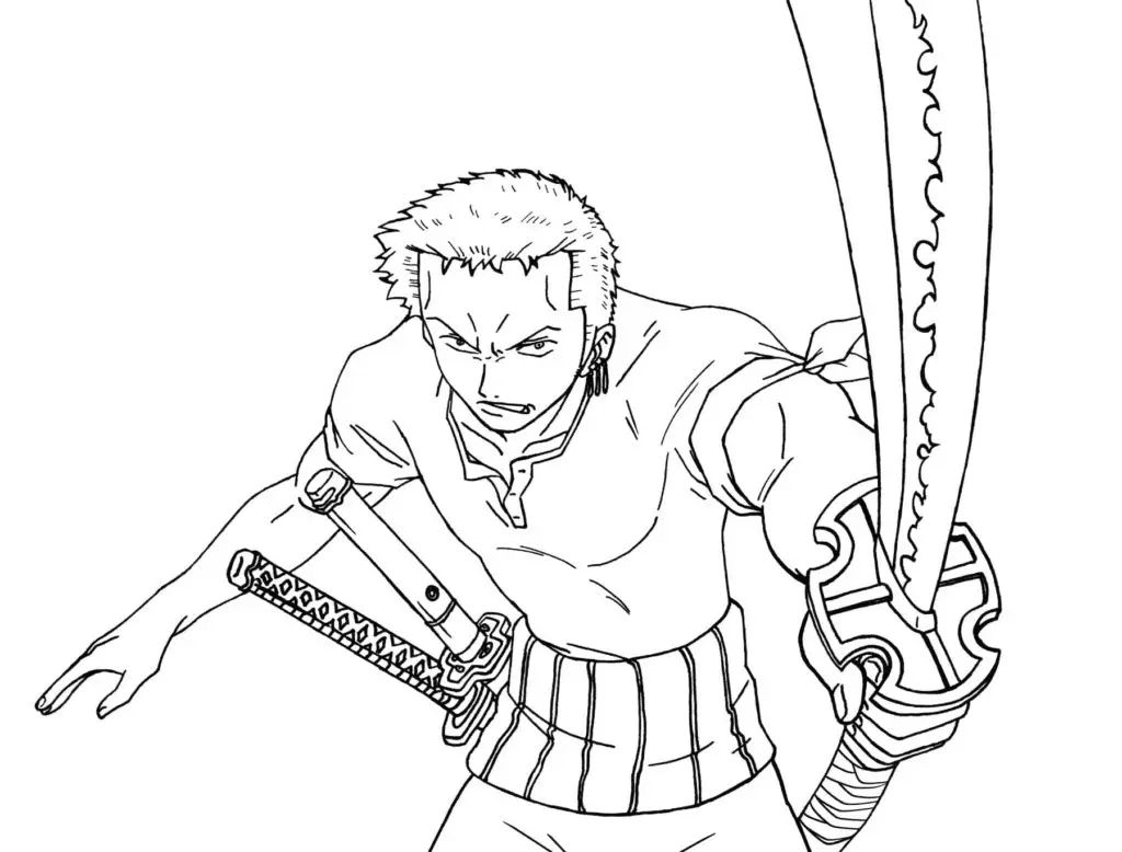 Çocuklar İçin Roronoa Zoro Boyama Sayfaları 