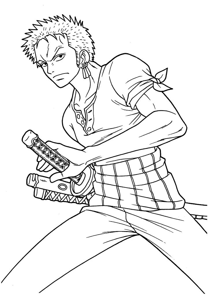 Çocuklar İçin Roronoa Zoro Boyama Sayfaları 