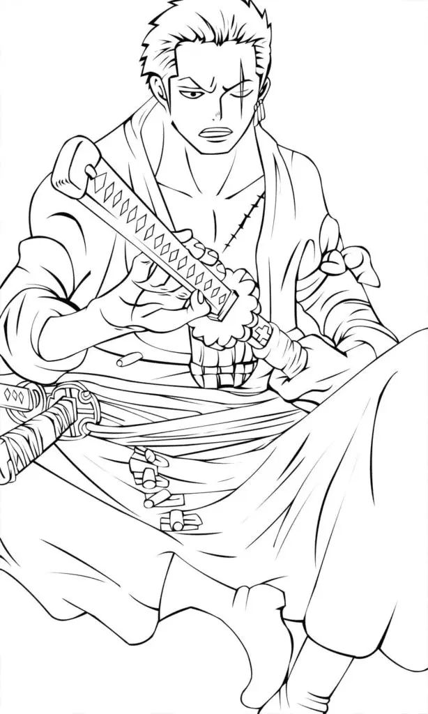 Çocuklar İçin Roronoa Zoro Boyama Sayfaları 