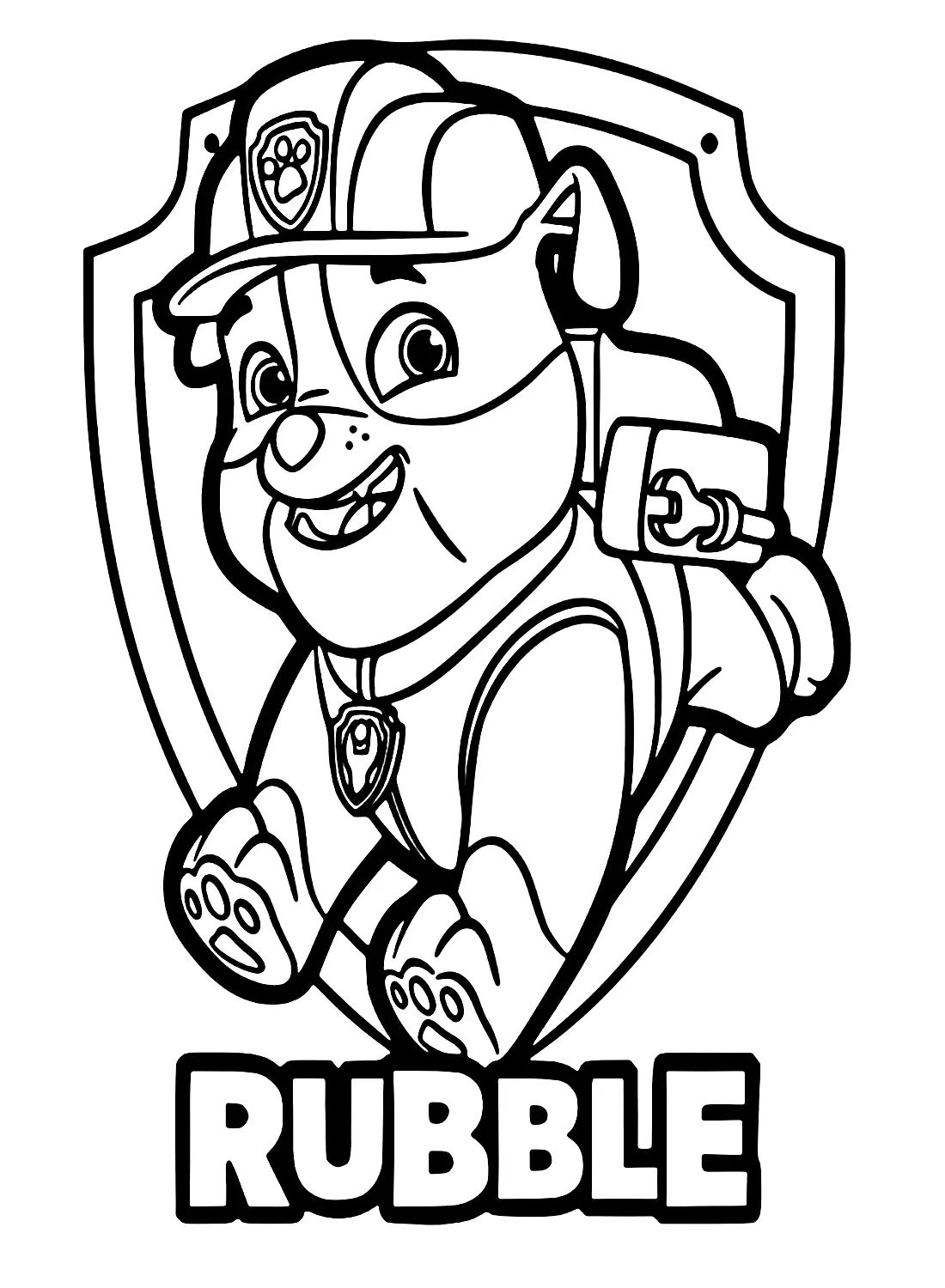 Çocuklar İçin Rubble Paw Patrol Boyama Sayfaları 