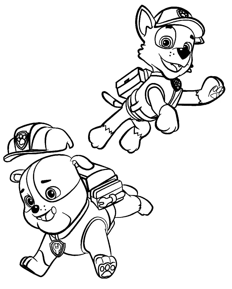 Çocuklar İçin Rubble Paw Patrol Boyama Sayfaları 