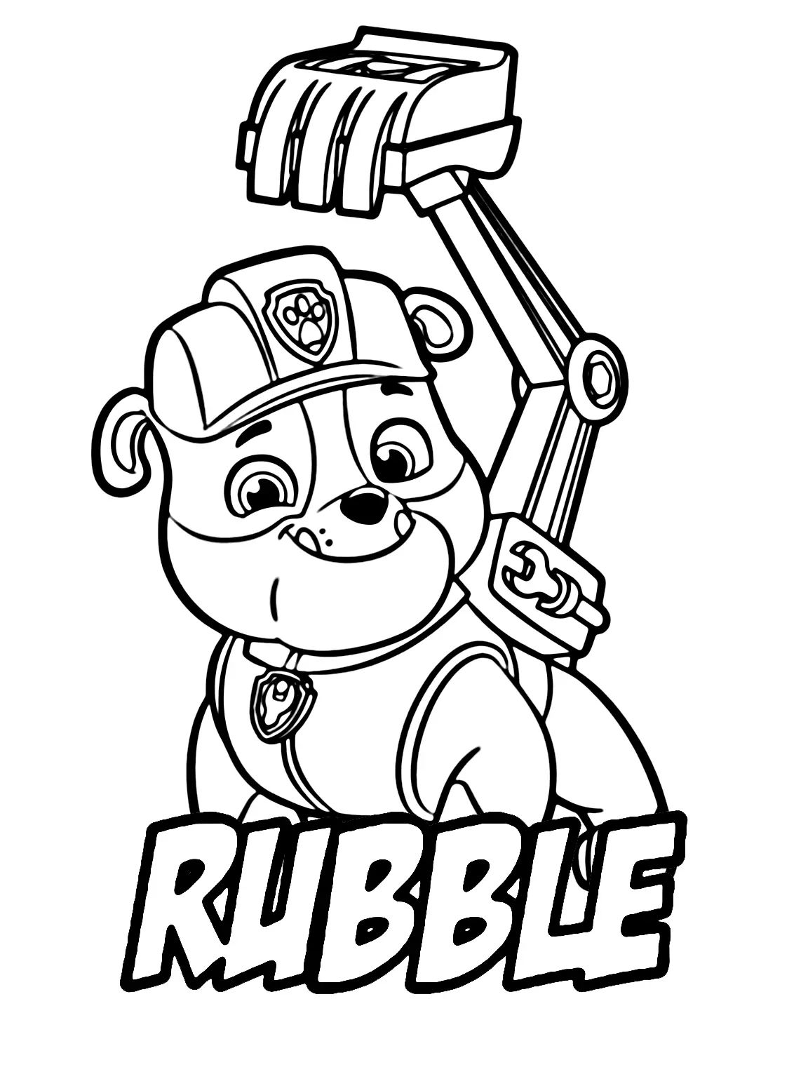 Çocuklar İçin Rubble Paw Patrol Boyama Sayfaları 