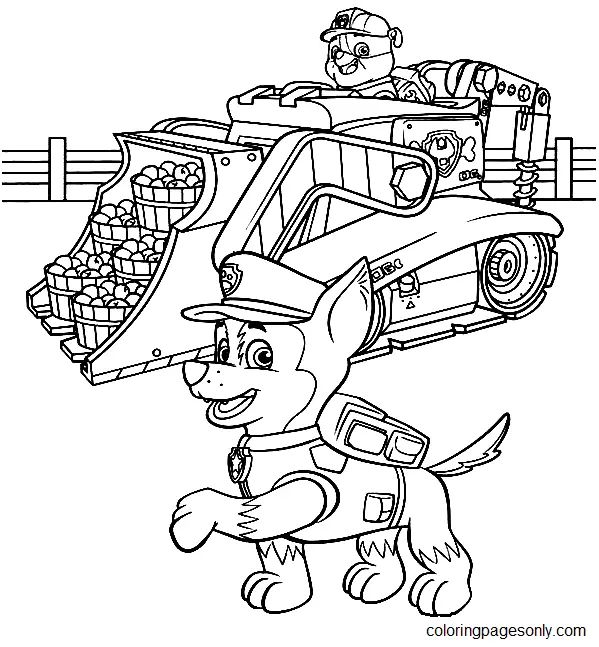 Çocuklar İçin Rubble Paw Patrol Boyama Sayfaları 