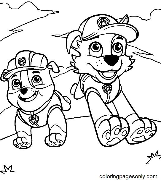 Çocuklar İçin Rubble Paw Patrol Boyama Sayfaları 