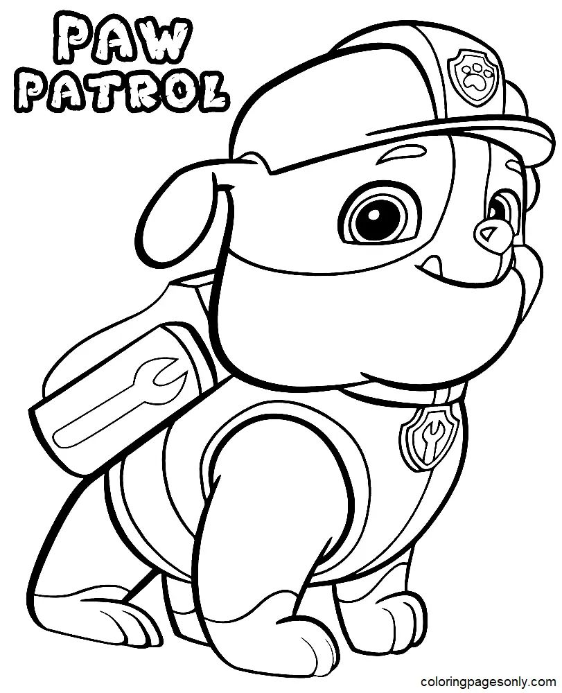 Çocuklar İçin Rubble Paw Patrol Boyama Sayfaları 