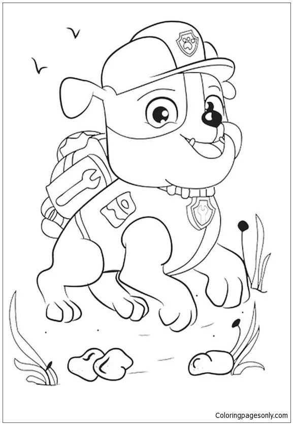 Çocuklar İçin Rubble Paw Patrol Boyama Sayfaları 