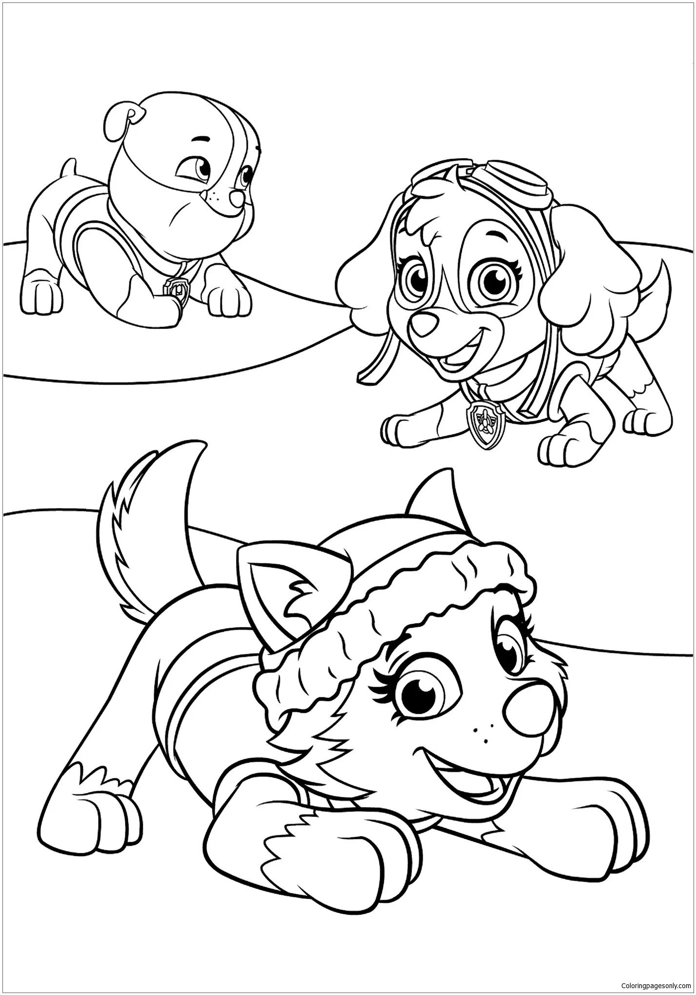 Çocuklar İçin Rubble Paw Patrol Boyama Sayfaları 
