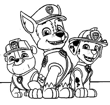 Çocuklar İçin Rubble Paw Patrol Boyama Sayfaları 