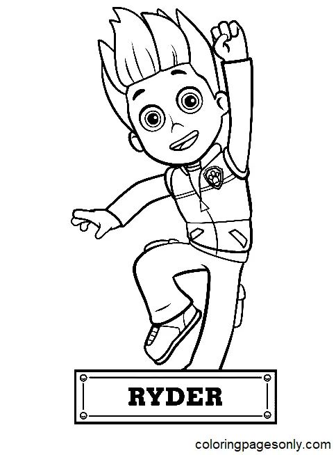 Çocuklar İçin Ryder- Paw Patrol Boyama Sayfaları 