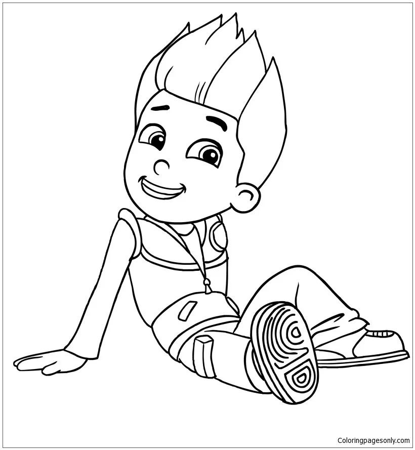 Çocuklar İçin Ryder- Paw Patrol Boyama Sayfaları 