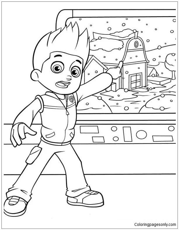 Çocuklar İçin Ryder- Paw Patrol Boyama Sayfaları 