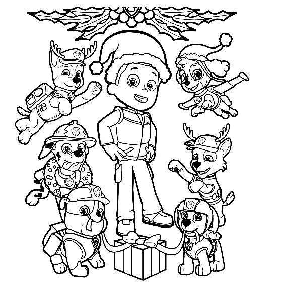Çocuklar İçin Ryder- Paw Patrol Boyama Sayfaları 