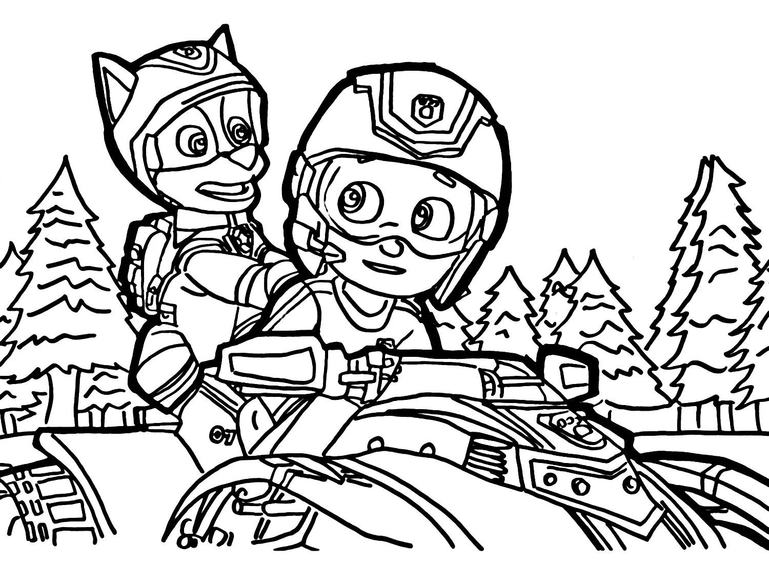 Çocuklar İçin Ryder- Paw Patrol Boyama Sayfaları 