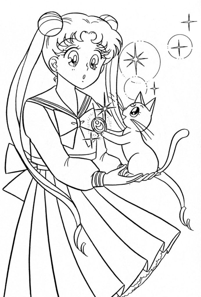 Çocuklar İçin Sailor Moon Boyama Sayfaları 