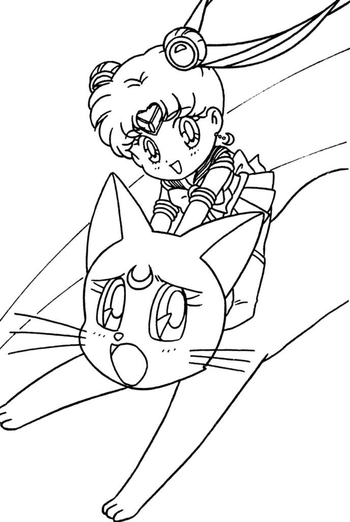 Çocuklar İçin Sailor Moon Boyama Sayfaları 