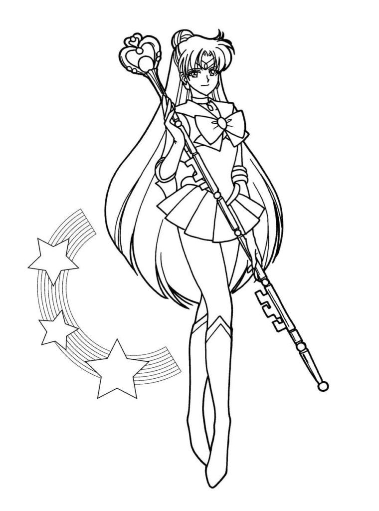 Çocuklar İçin Sailor Moon Boyama Sayfaları 