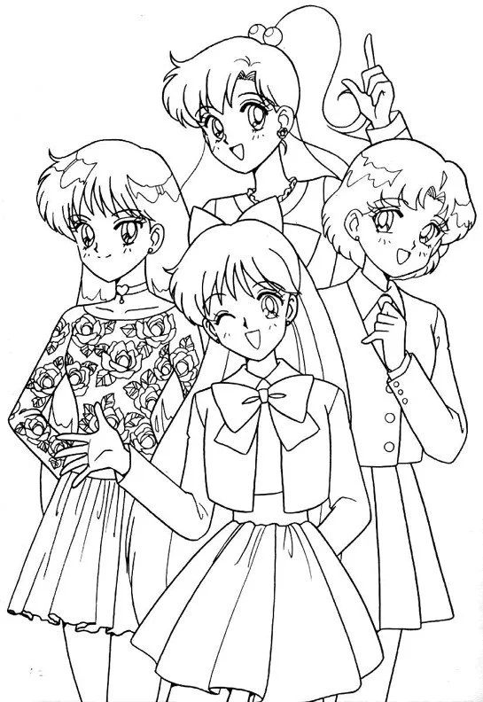 Çocuklar İçin Sailor Moon Boyama Sayfaları 