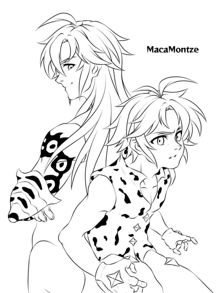 Çocuklar İçin Seven Deadly Sins Boyama Sayfaları 