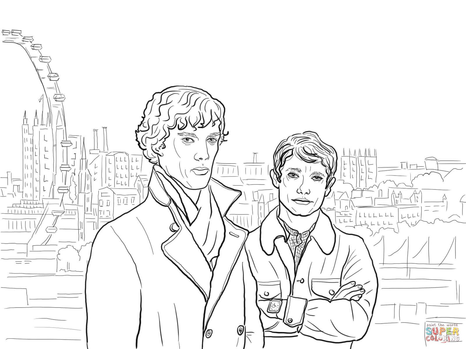 Çocuklar İçin Sherlock Holmes Boyama Sayfaları 