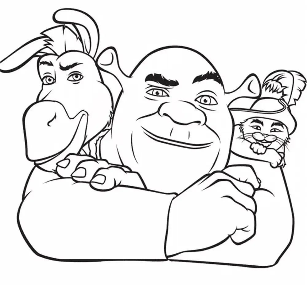 Çocuklar İçin Shrek Boyama Sayfaları 