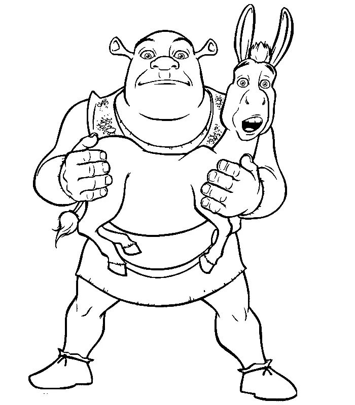 Çocuklar İçin Shrek Boyama Sayfaları 