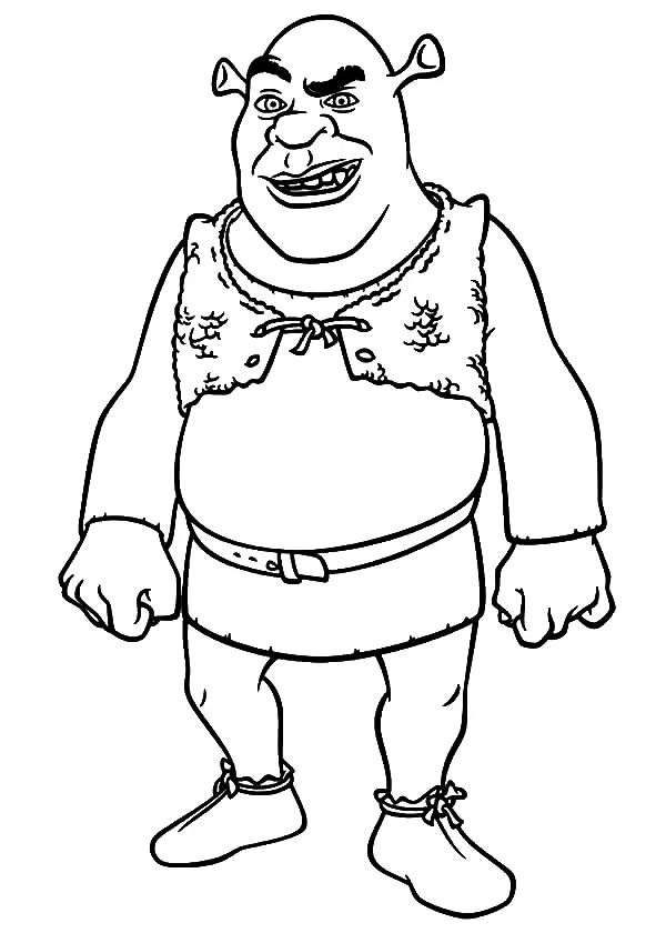 Çocuklar İçin Shrek Boyama Sayfaları 