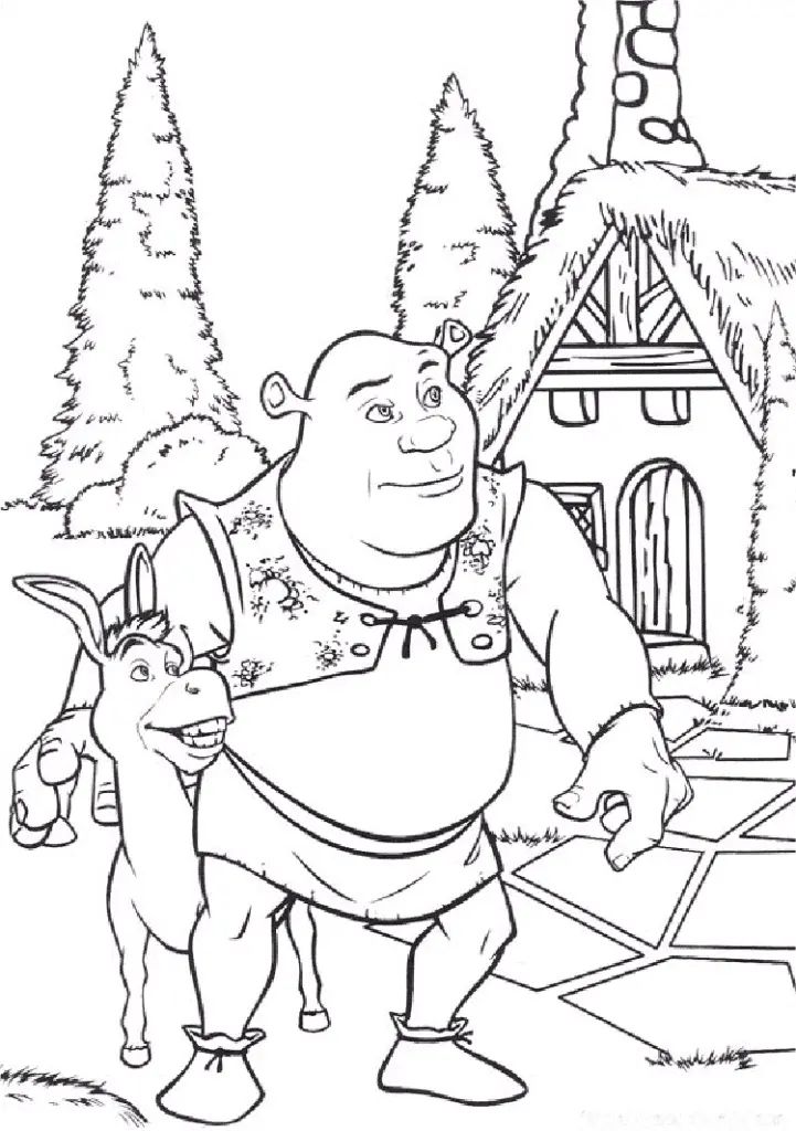 Çocuklar İçin Shrek Boyama Sayfaları 