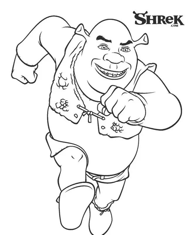 Çocuklar İçin Shrek Boyama Sayfaları 