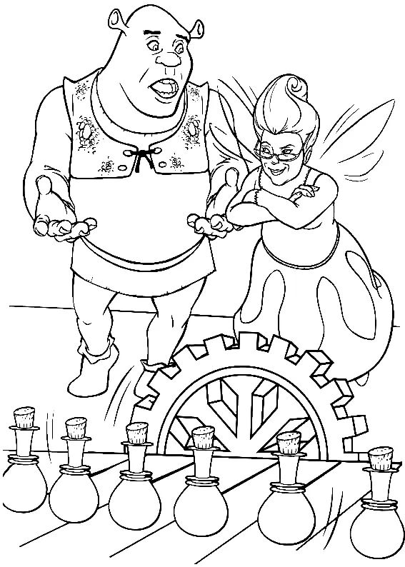 Çocuklar İçin Shrek Boyama Sayfaları 