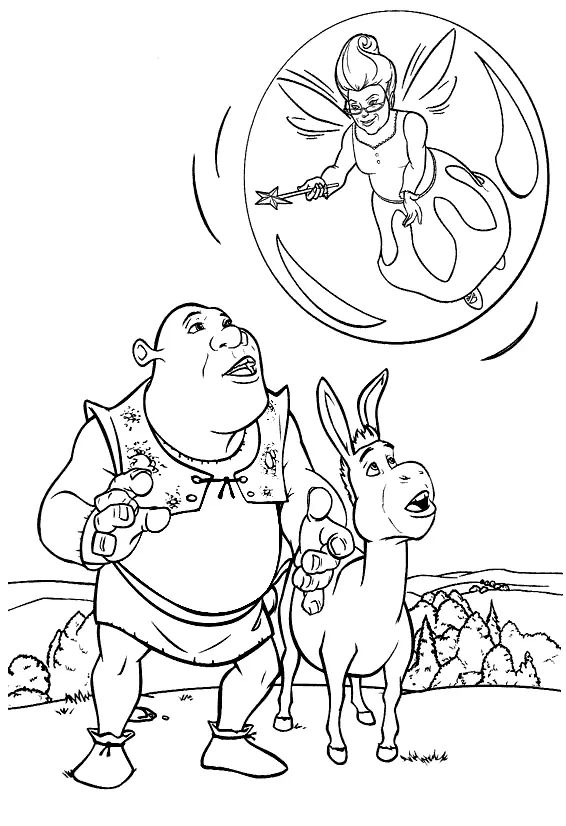 Çocuklar İçin Shrek Boyama Sayfaları 