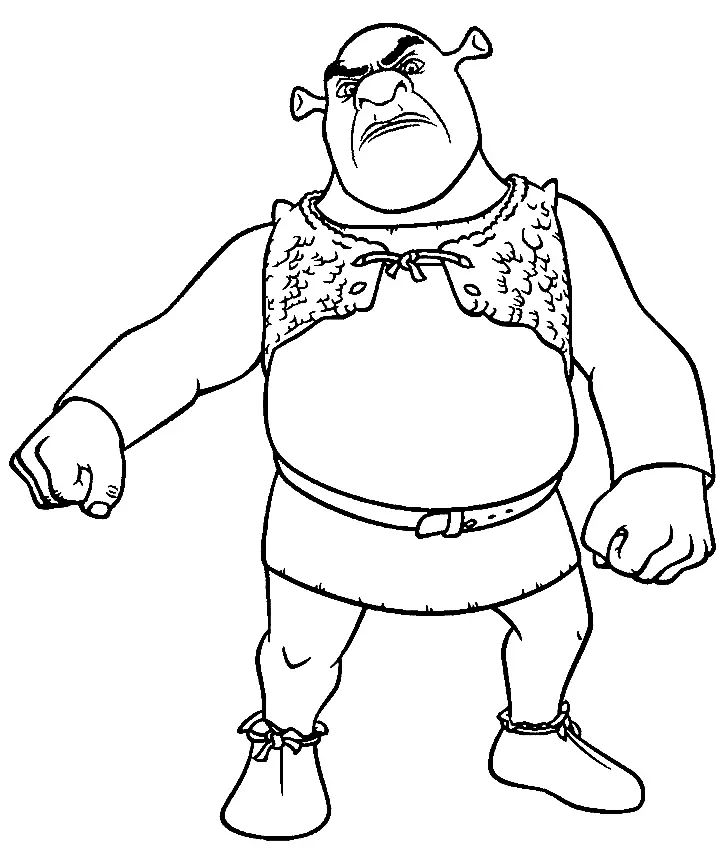 Çocuklar İçin Shrek Boyama Sayfaları 