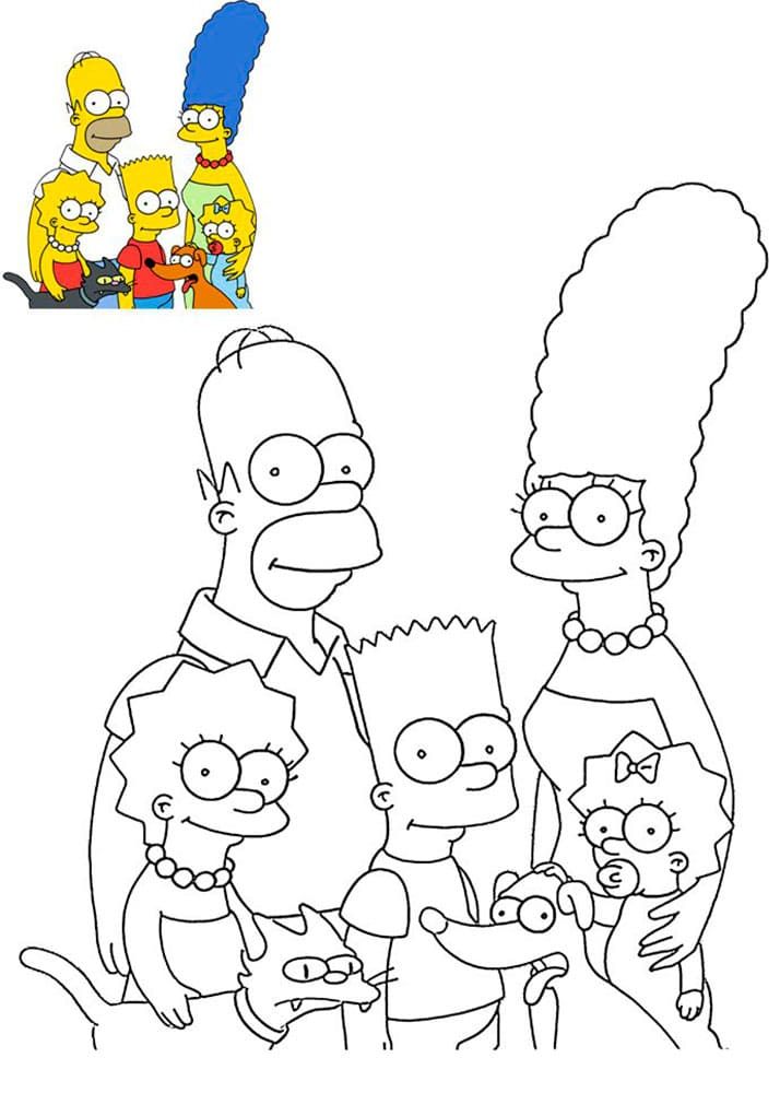 Çocuklar İçin Simpsonlar Boyama Sayfaları 