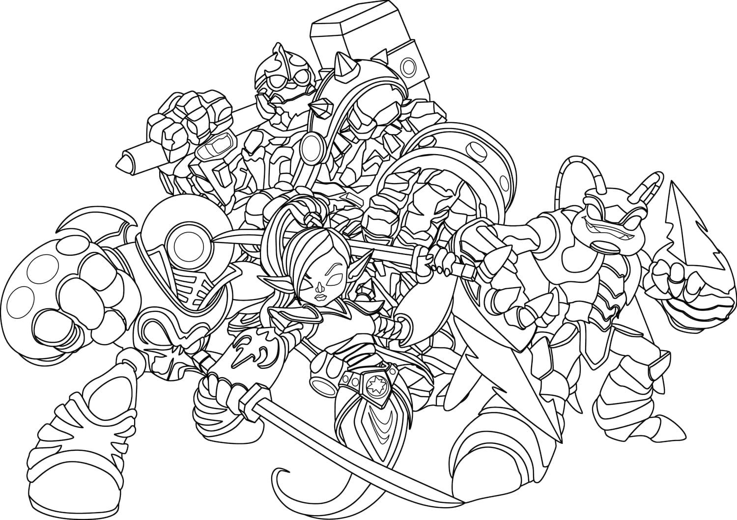 Çocuklar İçin Skylanders Boyama Sayfaları 
