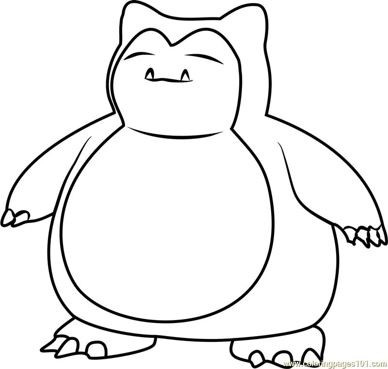 Çocuklar İçin Snorlax Boyama Sayfaları 