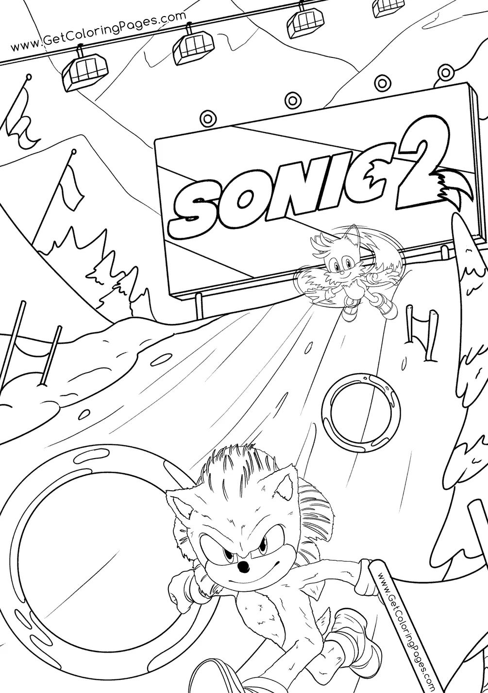 Çocuklar İçin Sonic-The Hedgehog 2 Boyama Sayfaları 