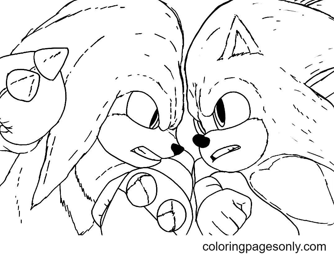 Çocuklar İçin Sonic-The Hedgehog 2 Boyama Sayfaları 