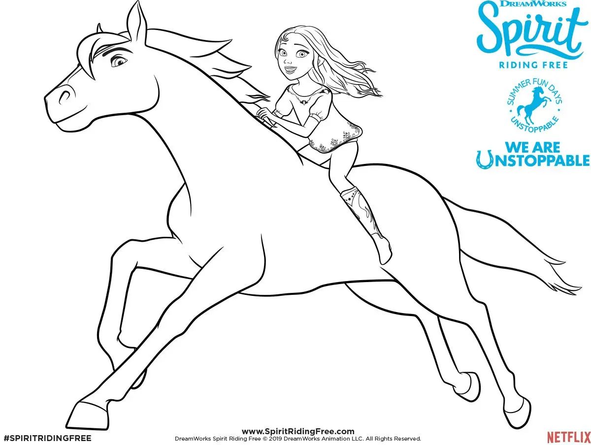 Çocuklar İçin Spirit Riding Boyama Sayfaları 
