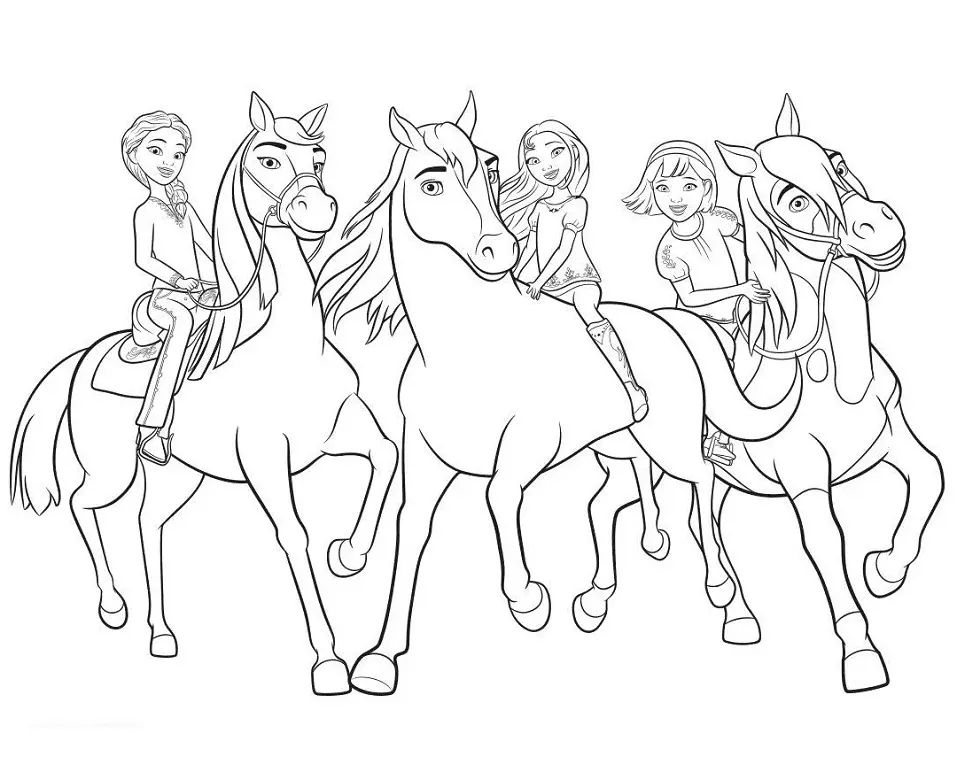 Çocuklar İçin Spirit Riding Boyama Sayfaları 