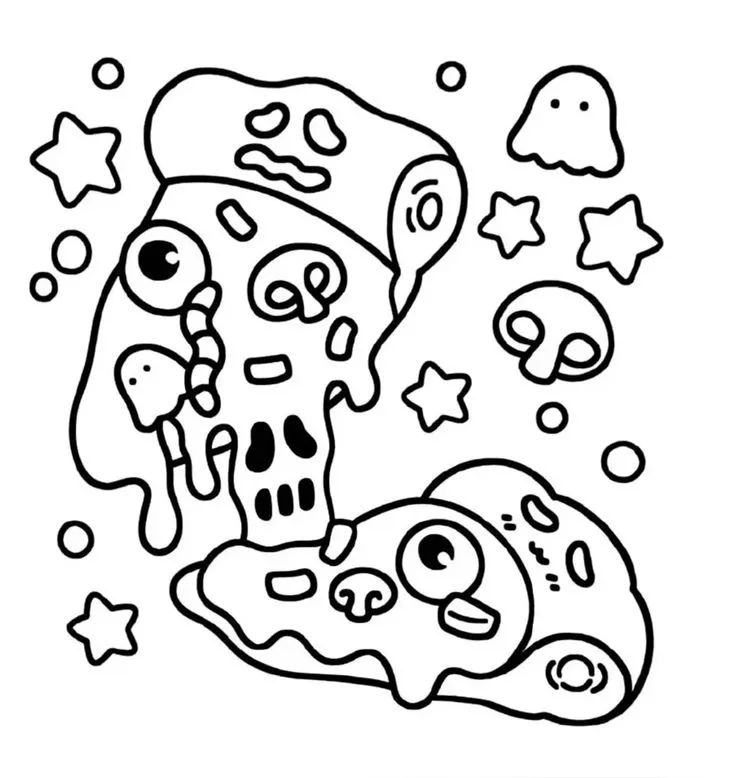 Çocuklar İçin Spooky Cutie Boyama Sayfaları 
