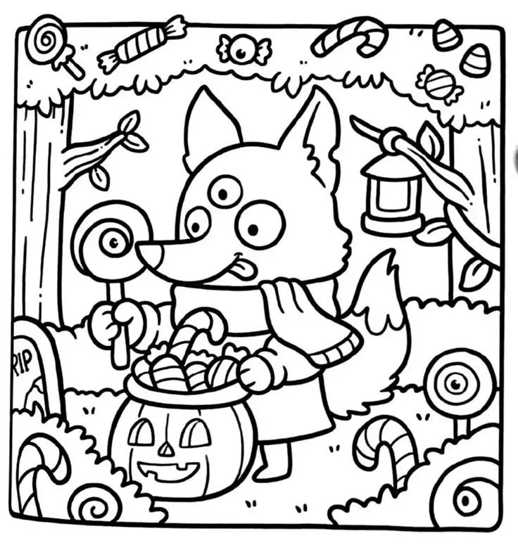 Çocuklar İçin Spooky Cutie Boyama Sayfaları 