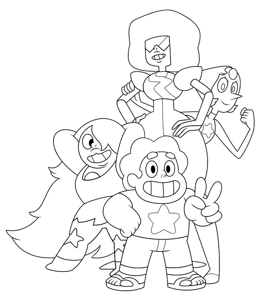Çocuklar İçin Steven Universe Boyama Sayfaları 