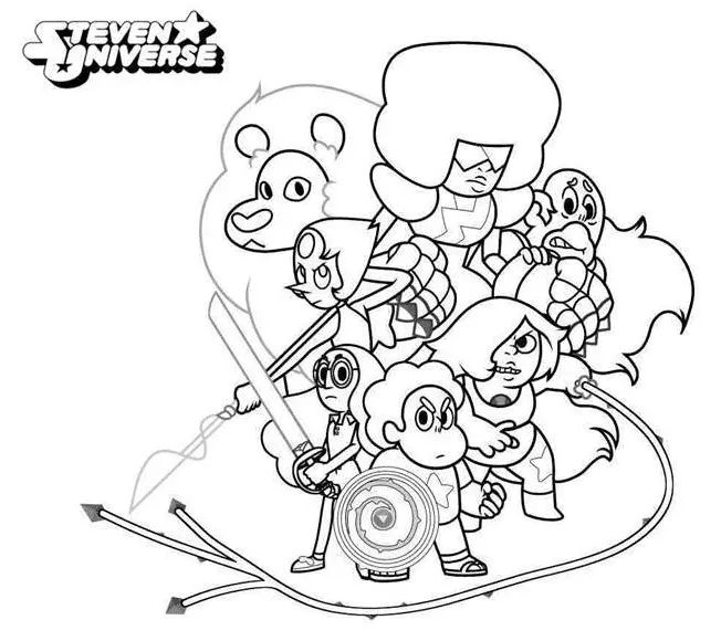 Çocuklar İçin Steven Universe Boyama Sayfaları 