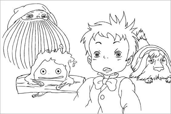Çocuklar İçin Studio Ghibli Boyama Sayfaları 