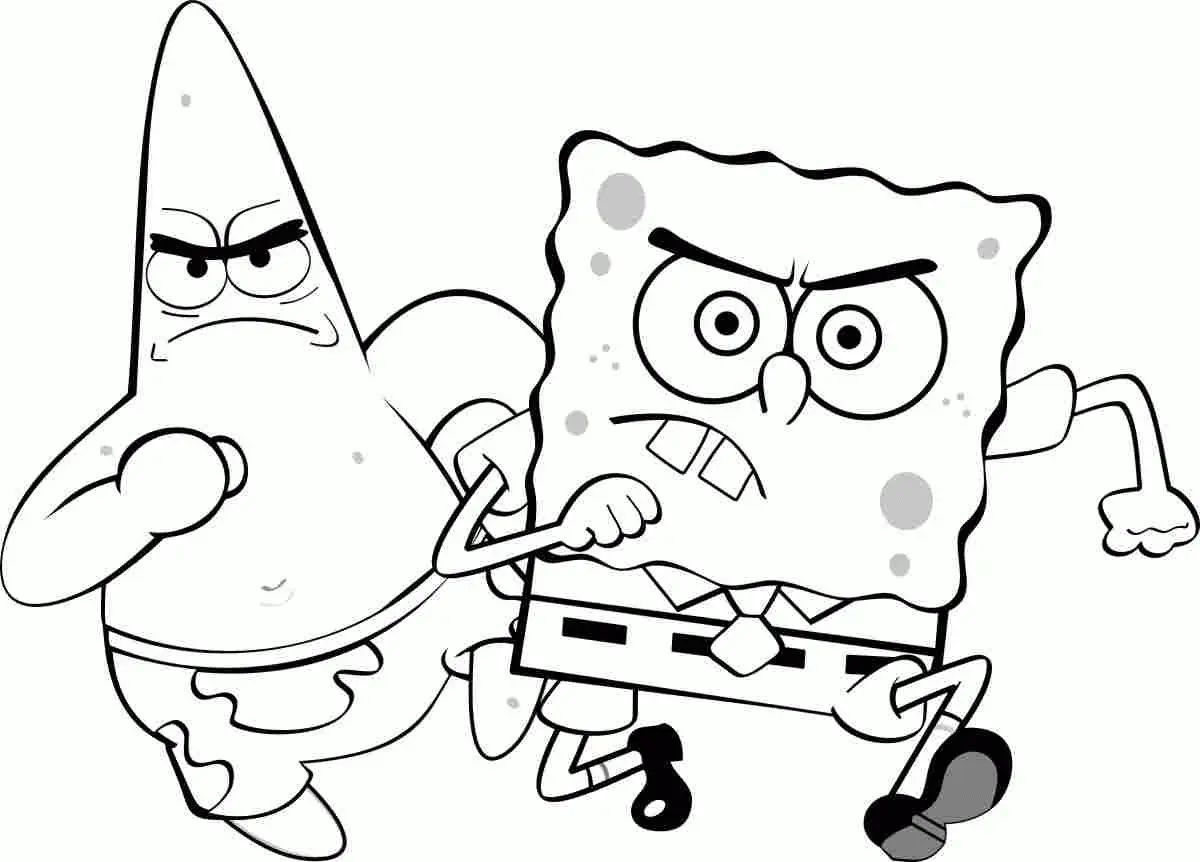 Çocuklar İçin Sunger Bob Boyama Sayfaları 
