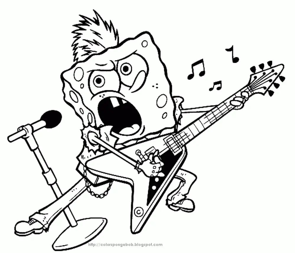 Çocuklar İçin Sunger Bob Boyama Sayfaları 